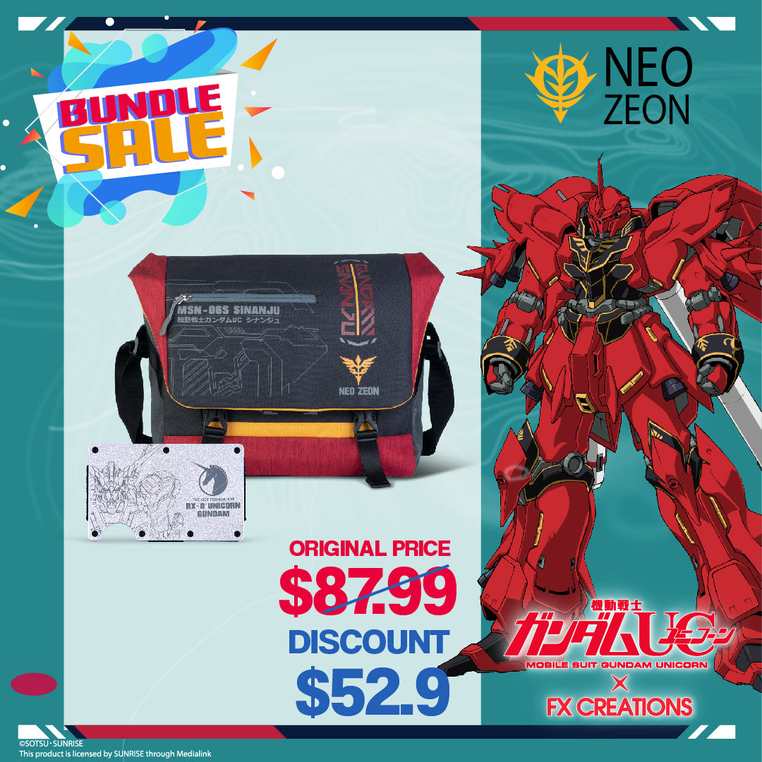 MSN-06S SINANJU Messenger Bag & RX-0 Card Case Bundle