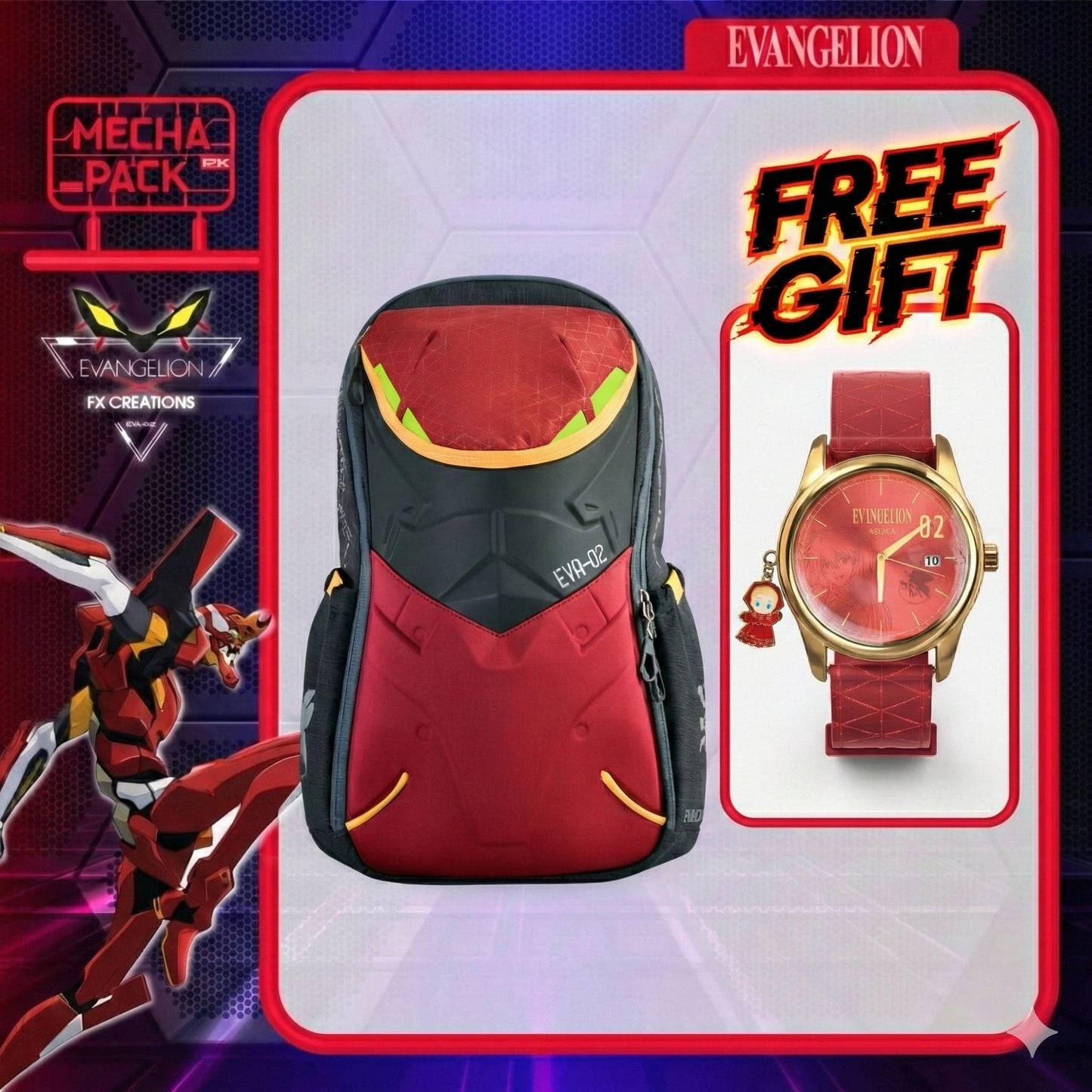 EVANGELION Unit-02 MECHA PACK(Free Asuka Watch)