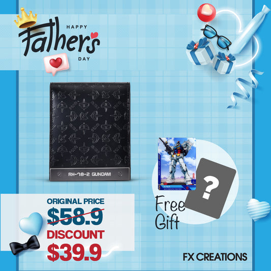 RX-78-2 GUNDAM LEATHER BI-FOLD WALLET - DARK EDITION (Free Magnetic Card)