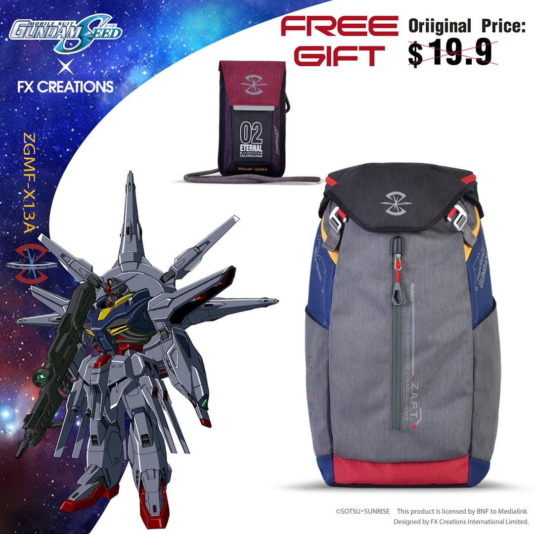 Mochila ZGMF-X13A PROVIDENCE GUNDAM y Bolsa para Teléfono JUSTICE GUNDAM