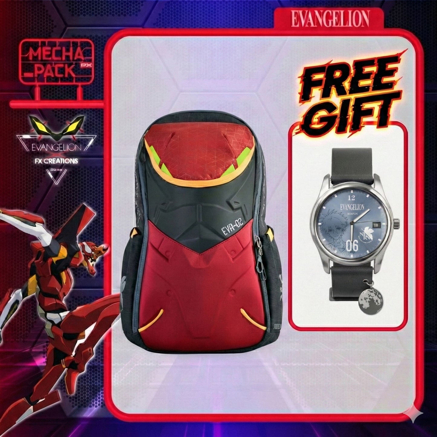 EVANGELION Unit-02 MECHA PACK(Free Kaworu Watch)