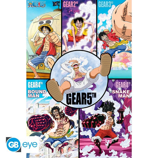 One Piece Luffy Gears History Large Anime Poster - Premium Collectible Wall Art