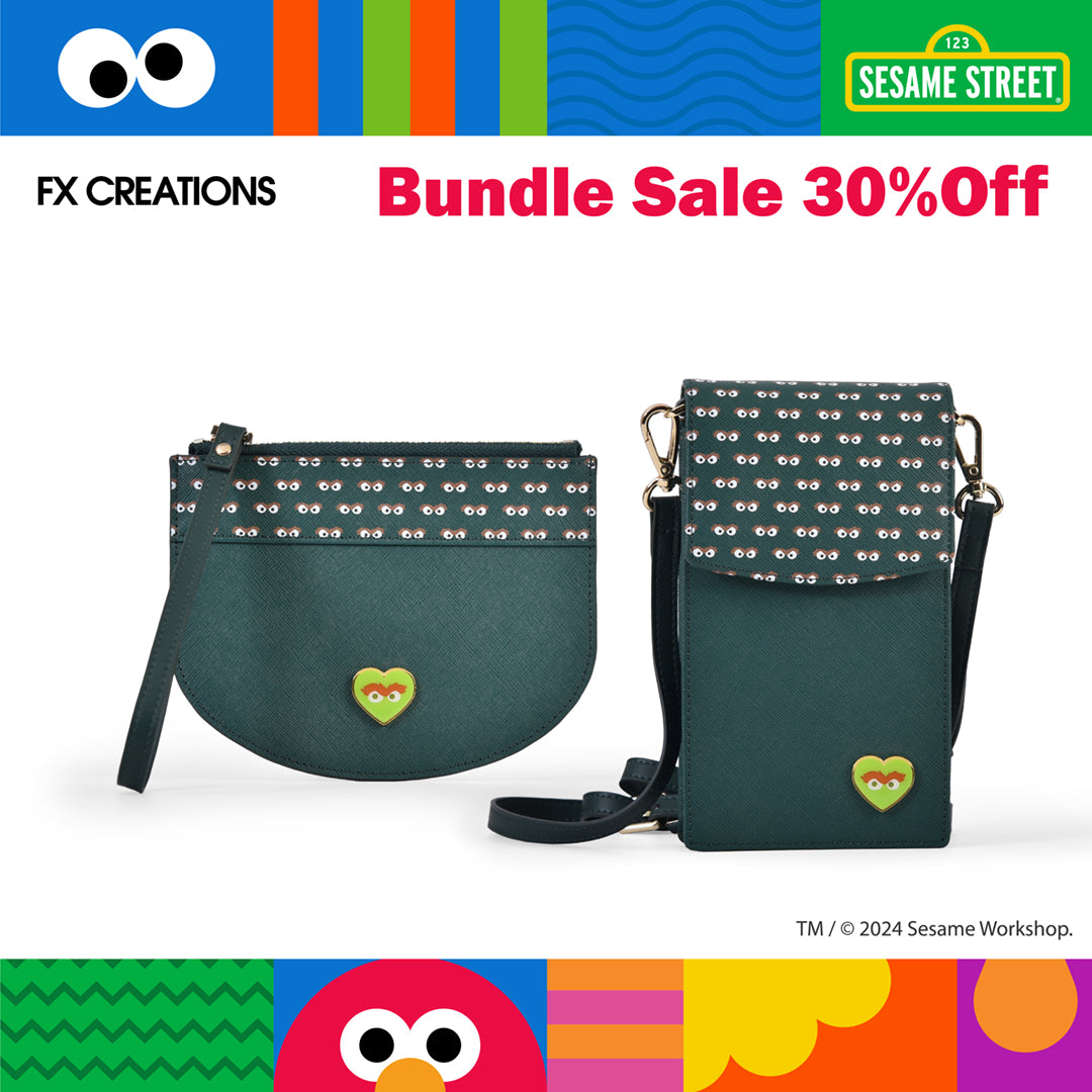 Oscar The Grouch Phone Bag & Coin Wallet Set