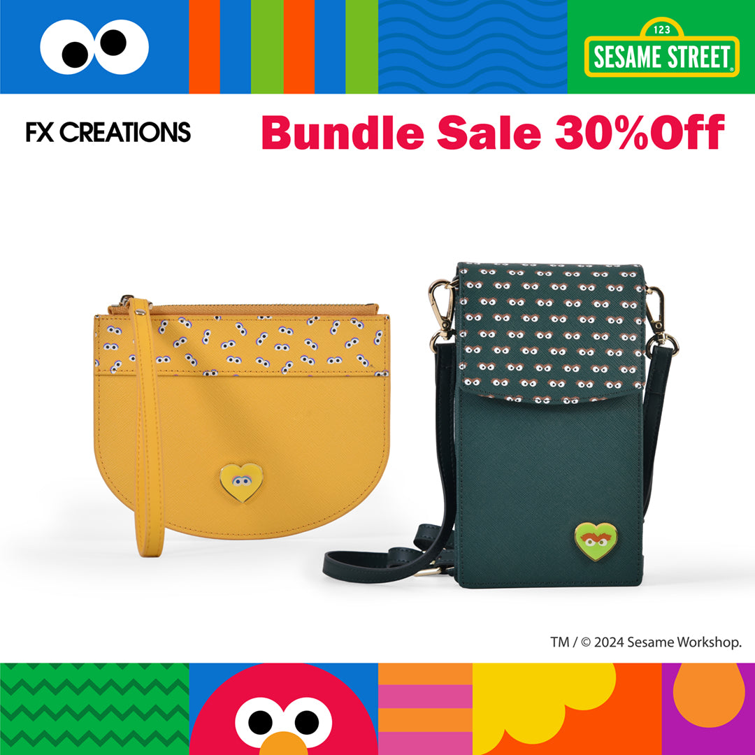 Big Bird Coin Wallet  & Oscar The Grouch Phone Bag Set