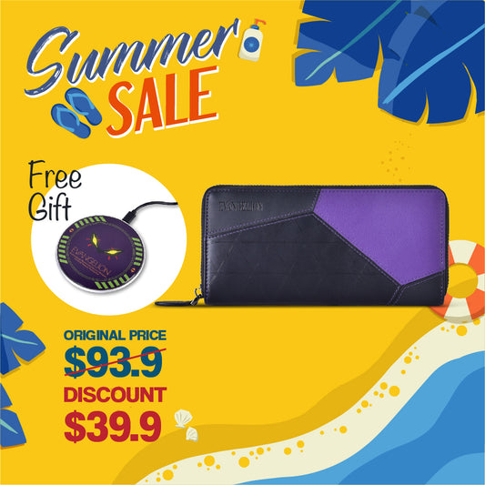Evangelion Unit-01 Long Leather Wallet (Free Wireless Charger)