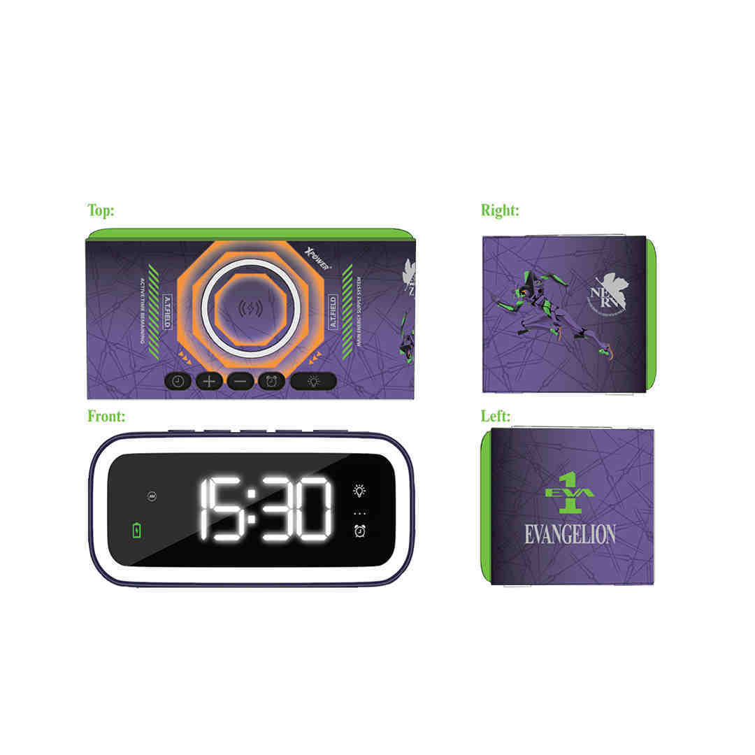 EVA-01 All In 1 15W Wireless Charging Alarm Clock