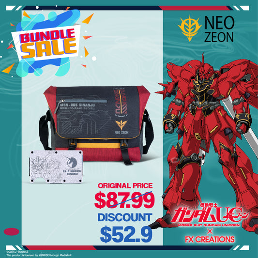 MSN-06S SINANJU Messenger Bag & RX-0 Card Case Bundle
